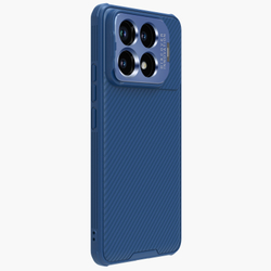 Чехол синего цвета от Nillkin с металлической откидной крышкой для камеры на Xiaomi Poco F6 Pro, серия CamShield Prop Case (версия Camera-visible)