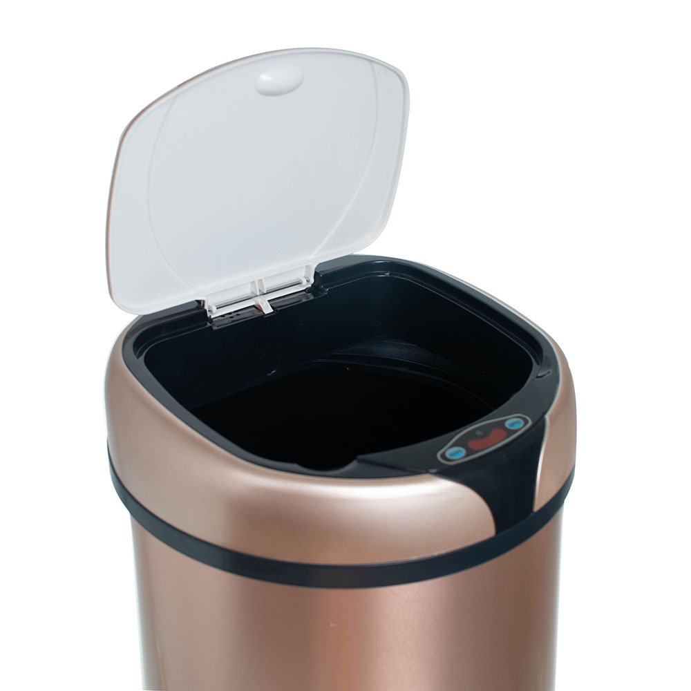 Ведро для мусора сенсорное, круглое, нерж, внутр ведро, Foodatlas JAH-9112, 12 л (золотой)