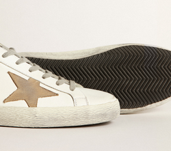 Кеды Golden Goose 'Superstar' Мужские Super-Star sneakers with tobacco-colored nubuck star and brown suede heel tab