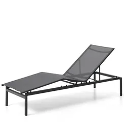 Шезлонг Lesina из алюминия и ткани графитового цвета
