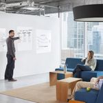 Доска-панель маркерная самоклеящаяся в рулоне, БЕЛАЯ, 45х100 см, маркер и салфетка, BRAUBERG, 237834