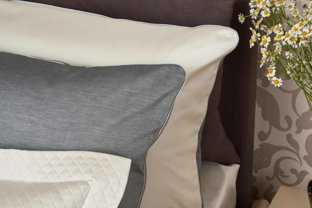 Постельное белье 2 спальное евро Сlaire Batiste Lot Bеcolour Smeraldo графит-жемчуг