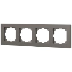Рамка для розеток и выключателей Intro Accent 6-504-09 на 4 поста, СУ, титан