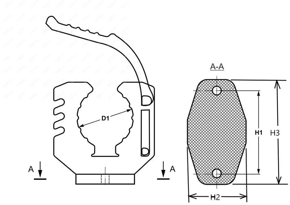 Крепеж универсальный, 50-65 продольный (Черный)