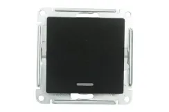 Выключатель Systeme Electric ATLASDESIGN 1 клавиша с индикатором проходной карбон 39133