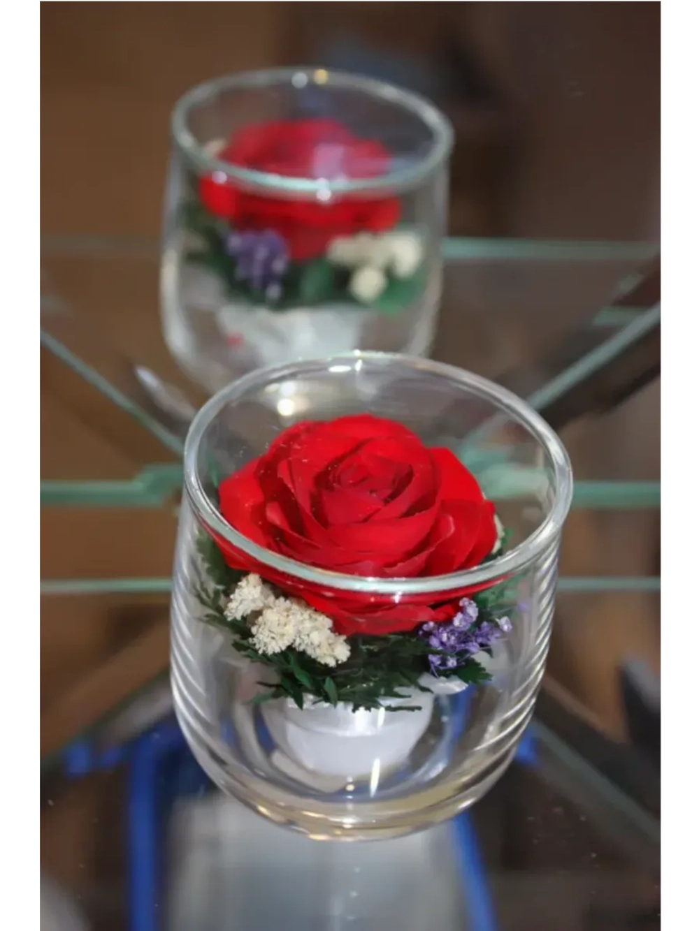 натуральные цветы в стекле, вакуум