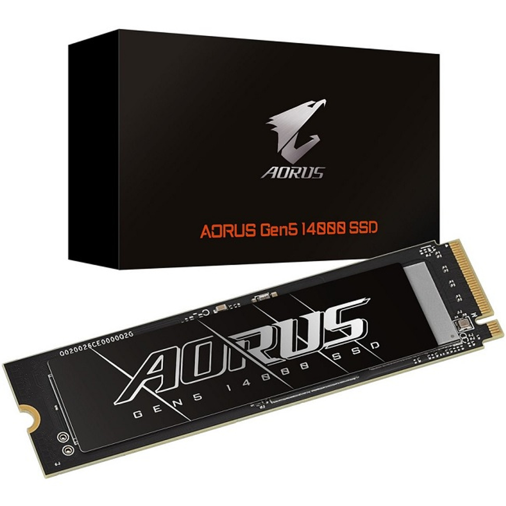 Жесткий диск SSD M.2 2Tb Gigabyte AORUS NVMe Gen5, 14500/12700MBs, 550000 IOPS, TLC 3D NAND, PCI-E 5.0 x4 (AG514K2TB)