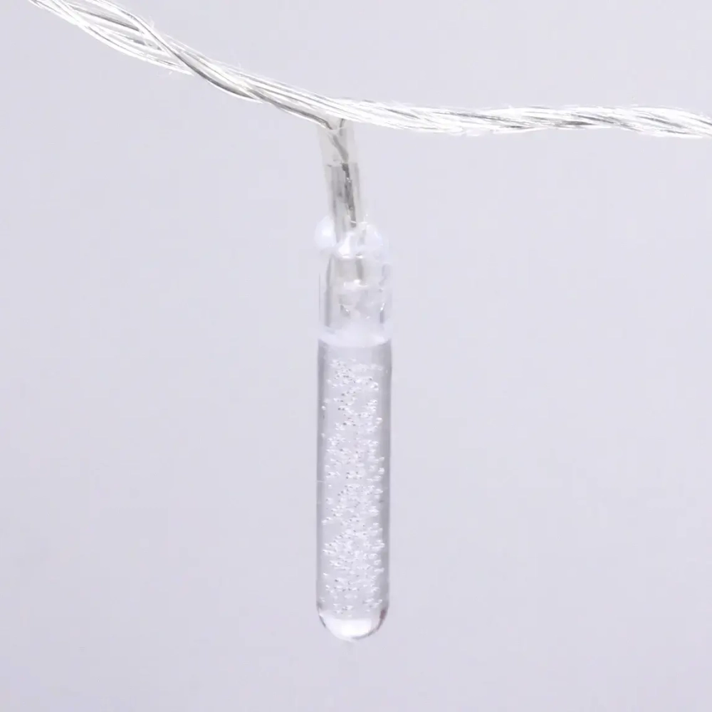 Гирлянда для дома 4,0 м 20 ламп LED с насадками ЛЬДИНКА, прозрач.пров., 1 режим.,IP-20 Белый (возможность соединения)