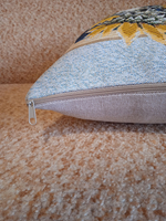 Декоративный гобеленовый чехол для интерьерной подушки Белый попугай 38*38