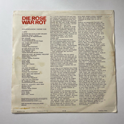 Винтажная виниловая пластинка LP Die Rose War Rot Роза Была Красной Schlagerchansons Unserer Tage (ГДР 1967)