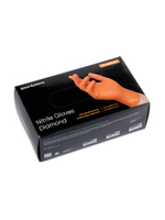 Shine Systems Nitrile Gloves Diamond - текстурированные ультрапрочные нитриловые перчатки, размер L, цвет оранжевый 100 шт