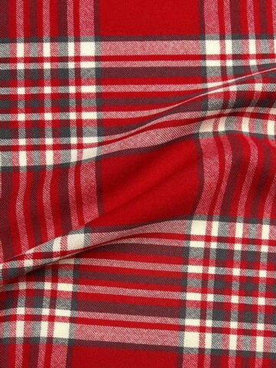 Шерсть Besantino красная в серо-белую клетку