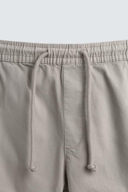 ZARA БРЮКИ КАРГО SLIM FIT, СВЕТЛО-СЕРЫЙ