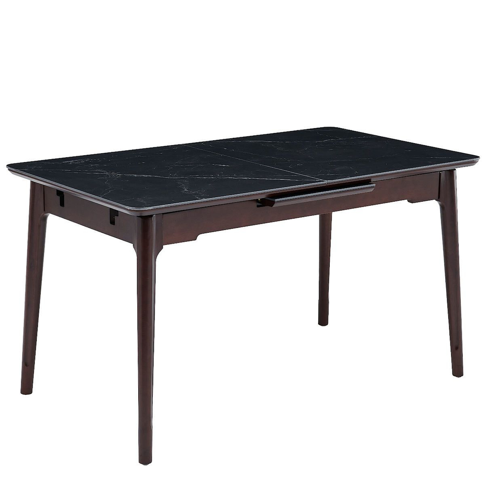 Стол керамический LA ALTA BARCELONA Lauren black gold, 140-180/80*76, каркас коричневый/дерево