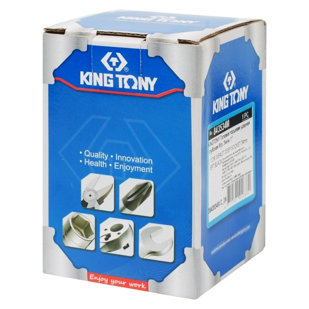 KING TONY (843534M) Головка торцевая ударная глубокая шестигранная 1", 34 мм