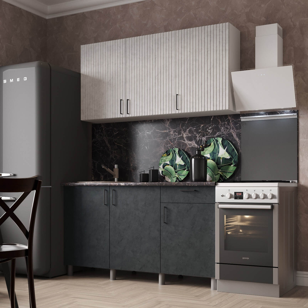 "Кантри Готовое решение" 1,5 м дуб сонома/бетон светлый/бетон темный, белый/бетон светлый/бетон темный