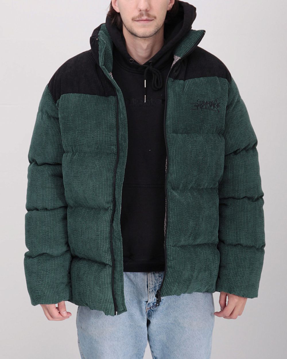 Пуховик Anteater Downjacket Velvet Combo Зеленая