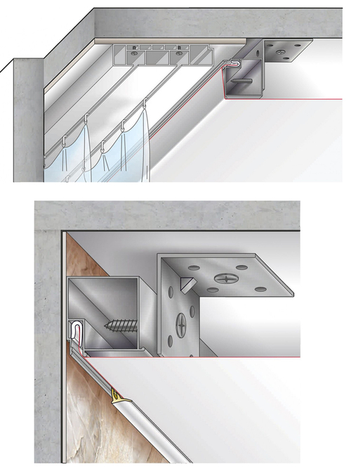 Алюминиевый профиль‑брус БП40 для натяжных потолков (длина 1 м)