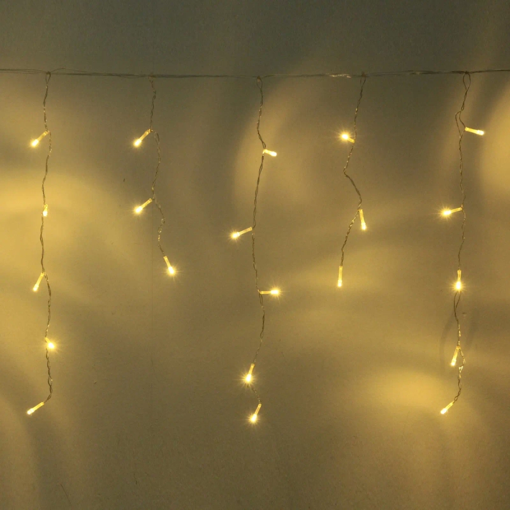 Гирлянда для дома БАХРОМА ш3м* в30/50 см 120 ламп LED, прозрачн.провод, 8 реж, IP-20, Теплый белый (возможность соединения)