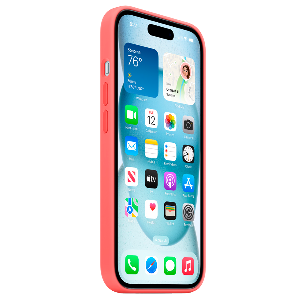 Силиконовый чехол с поддержкой MagSafe Apple Silicone Case для iPhone 15 Plus, Guava (Спелая гуава)