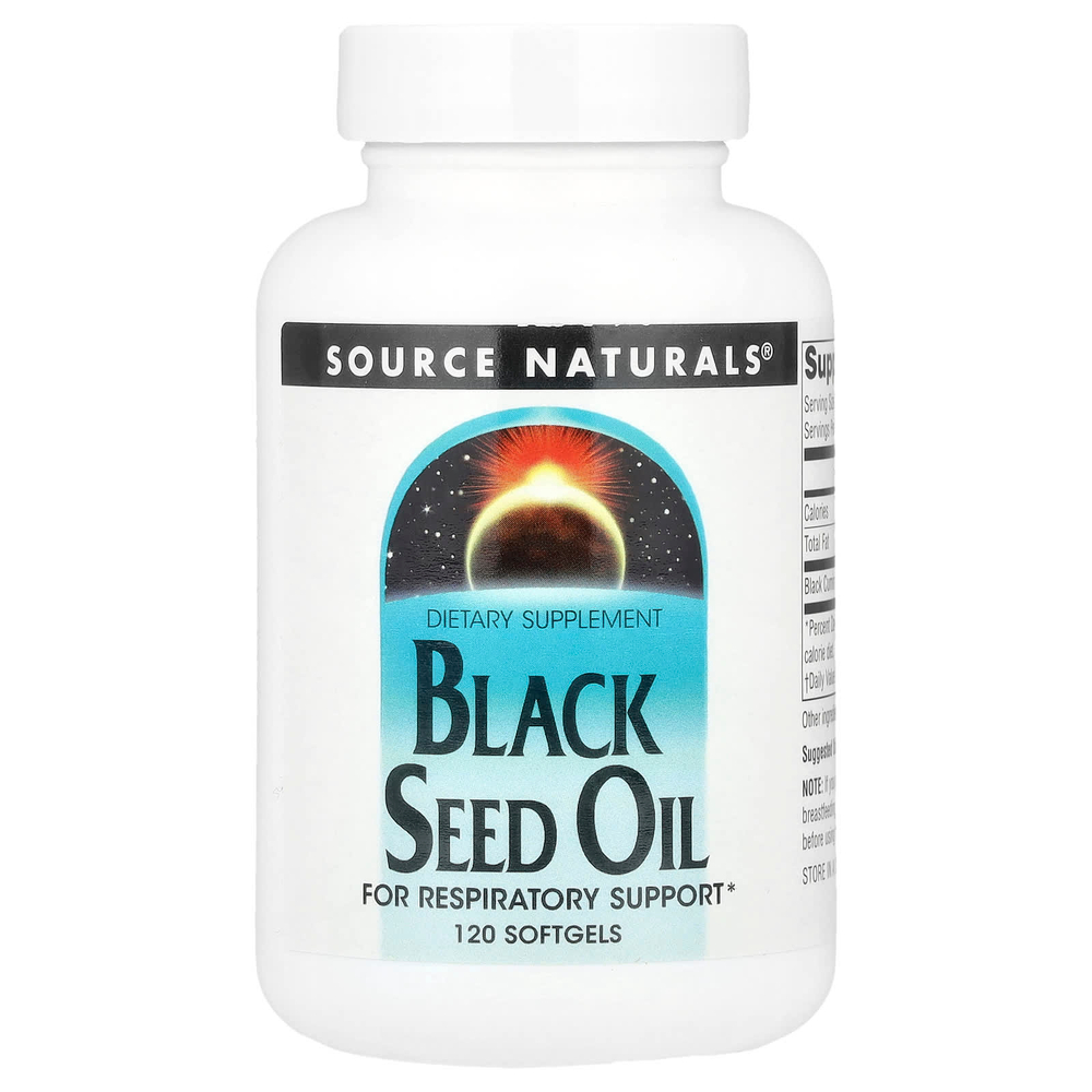 Source Naturals, масло чёрного тмина, 120 капсул (500 мг в 1 капсуле)