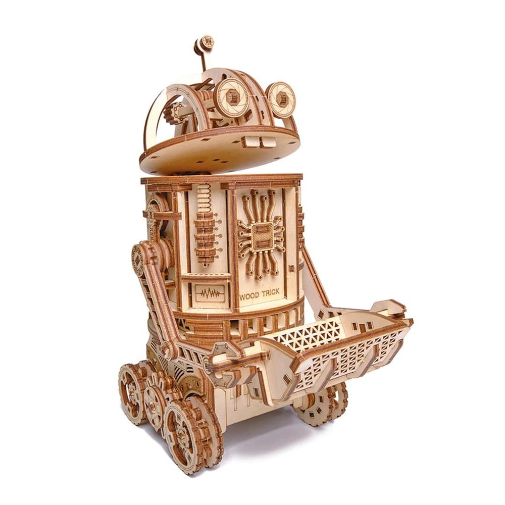 Космический робот уборщик (Механический) от Wood Trick - cборная модель, деревянный конструктор, 3D пазл