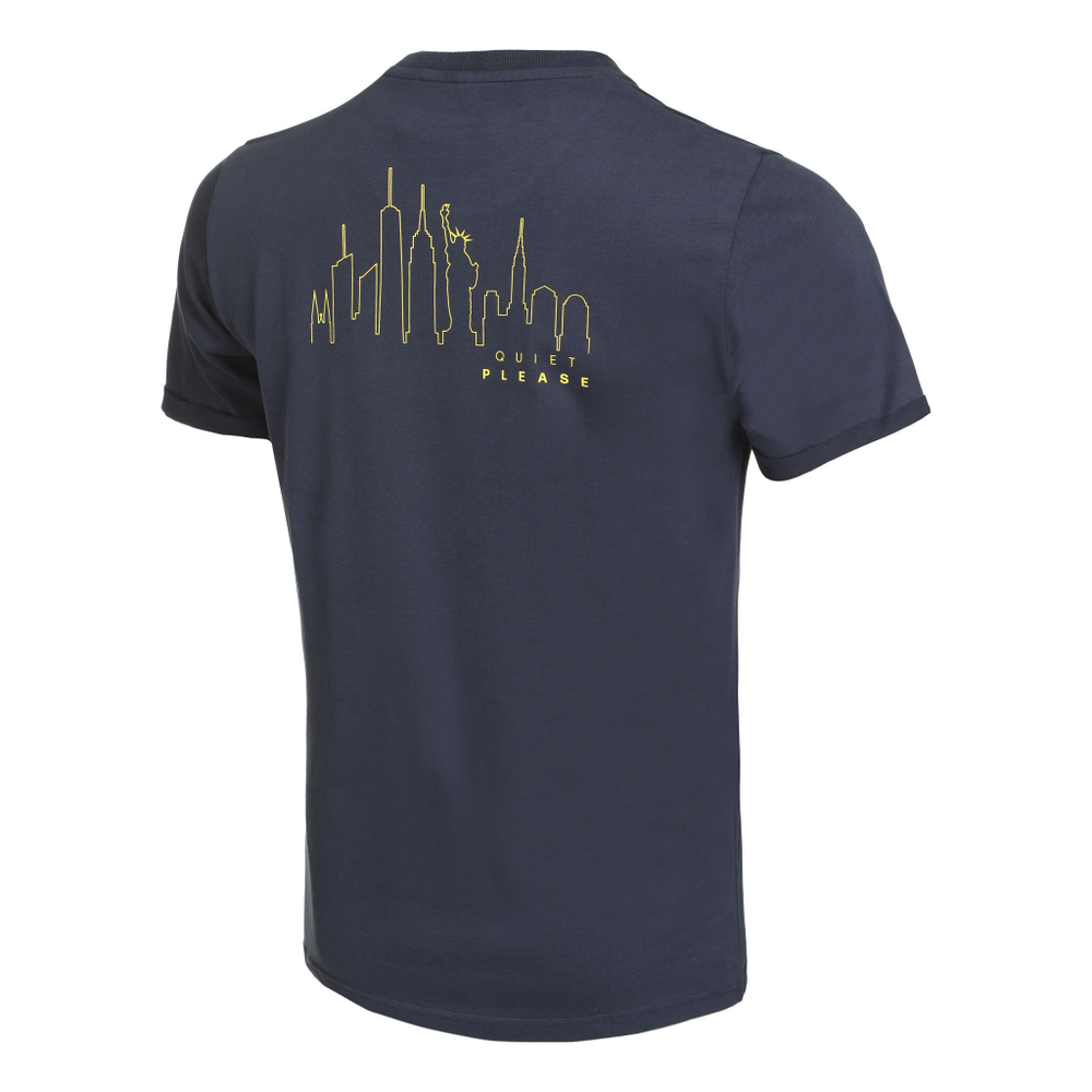 Мужское теннисное поло Quiet Please New York Skyline T-Shirt Men - Blue, Yellow