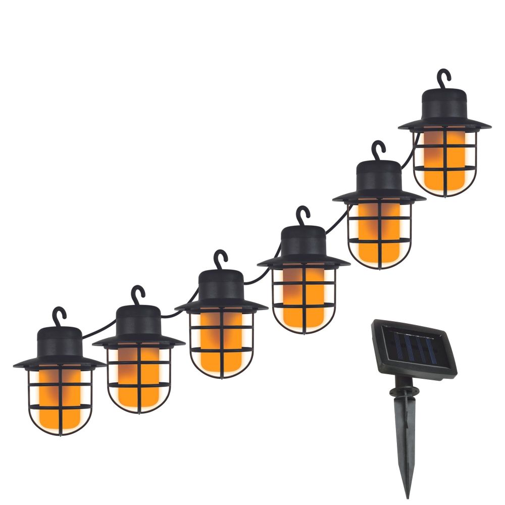 USL-S-121-PT2500 LANTERNS Садовая гирлянда на солнечной батарее Фонарики. 60 светодиодов. Эффект пламени. 1xАА Ni-Mh аккумулятор в-к. IP44. TM Uniel
