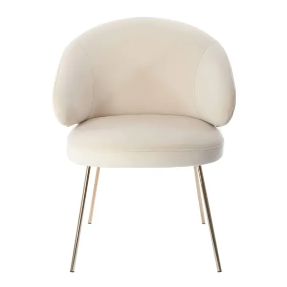 Стул Lime, кремовый микровелюр с золотыми ножками
