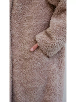 Шуба чебурашка длинная из овечьей шерсти, SilverFox (арт.S1072rm09bz)