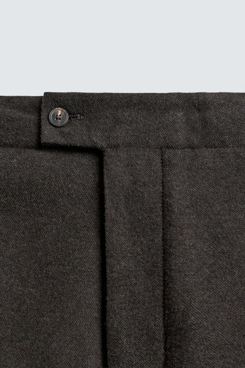 ZARA БРЮКИ REGULAR FIT ИЗ ФЛАНЕЛИ, КОРИЧНЕВЫЙ