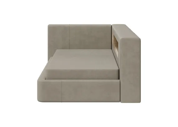 Диван-кровать Cube c нишей L (светло-бежевый FiberGuard)