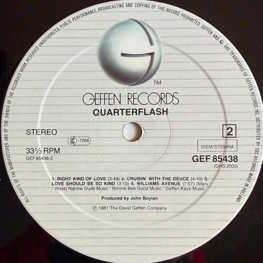 Quarterflash ‎– Quarterflash (Голландия 1981г.) Т