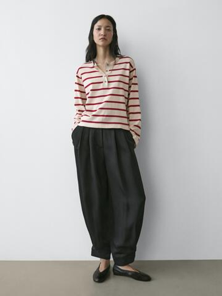 Massimo Dutti Свитер из 100% хлопка, красный