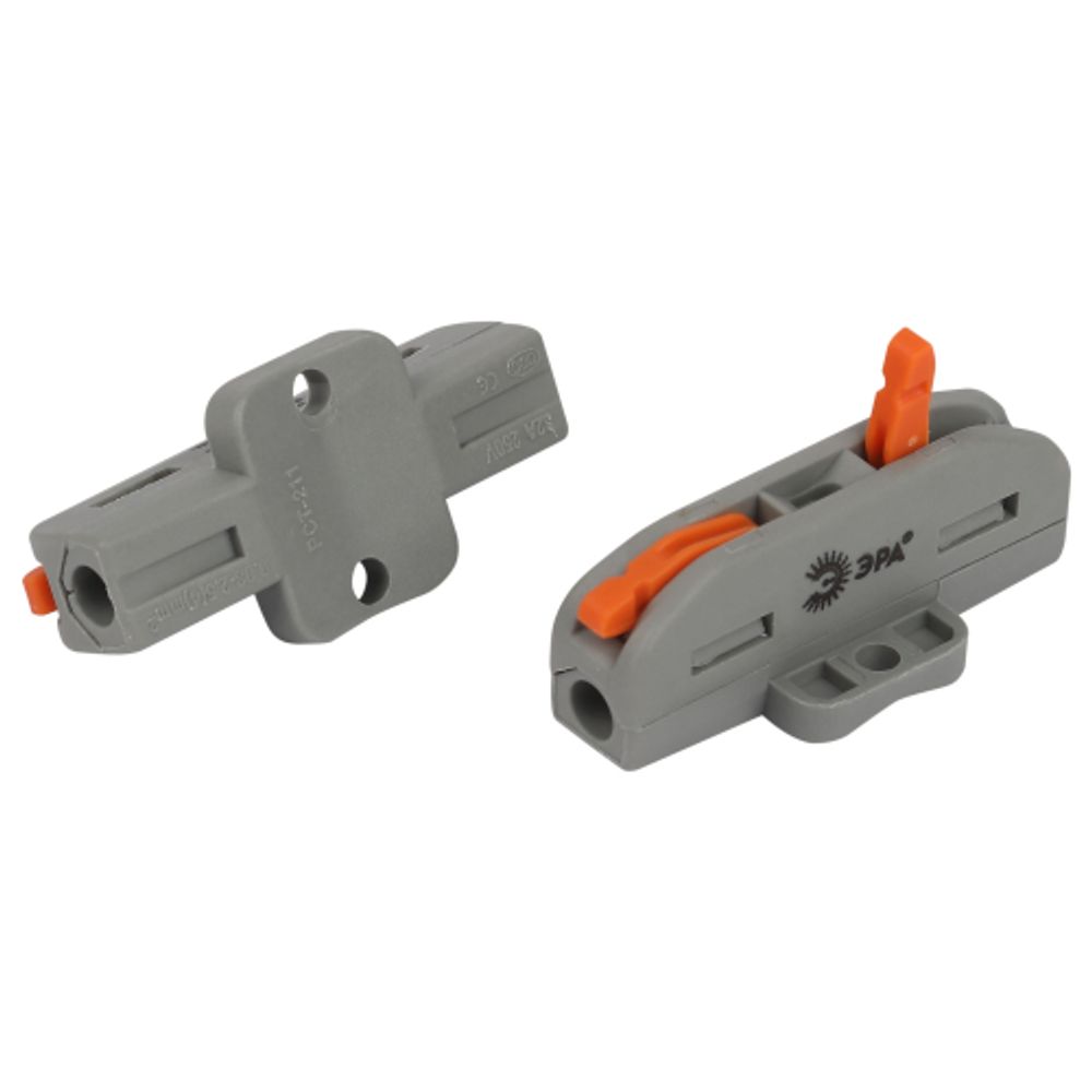 Клемма ЭРА NO-225-397 проходная с монтажной площадкой 222-2411Р с рычагами 1 полюс 0.08-2.5/4 мм2 (упаковка 20 шт.)