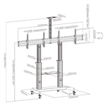 Мобильная стойка для 2-х дисплеев Wize MH255 (37"–60")