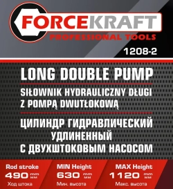 Цилиндр гидравлический удлиненный 8т (ход штока - 490мм) FORCEKRAFT FK-1208-2