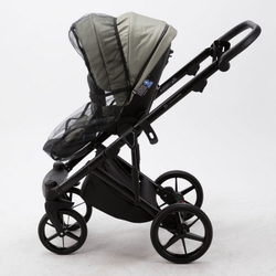 Детская коляска Adamex Marco 2 в 1 GA14 (Т. ЗЕЛ. РОГОЖКА+ Т.ЗЕЛ. ПЕРЛ КОЖ. ОТДЕЛКА)