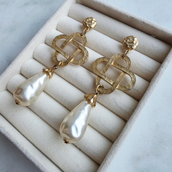Серьги с подвесной жемчужиной