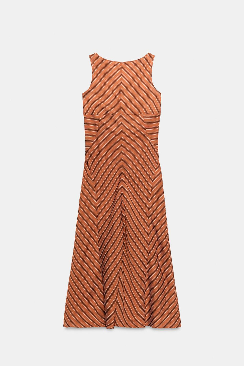 ZARA ПЛАТЬЕ МИДИ С ОТКРЫТОЙ СПИНОЙ В ПОЛОСКУ, ПОЛОСКИ