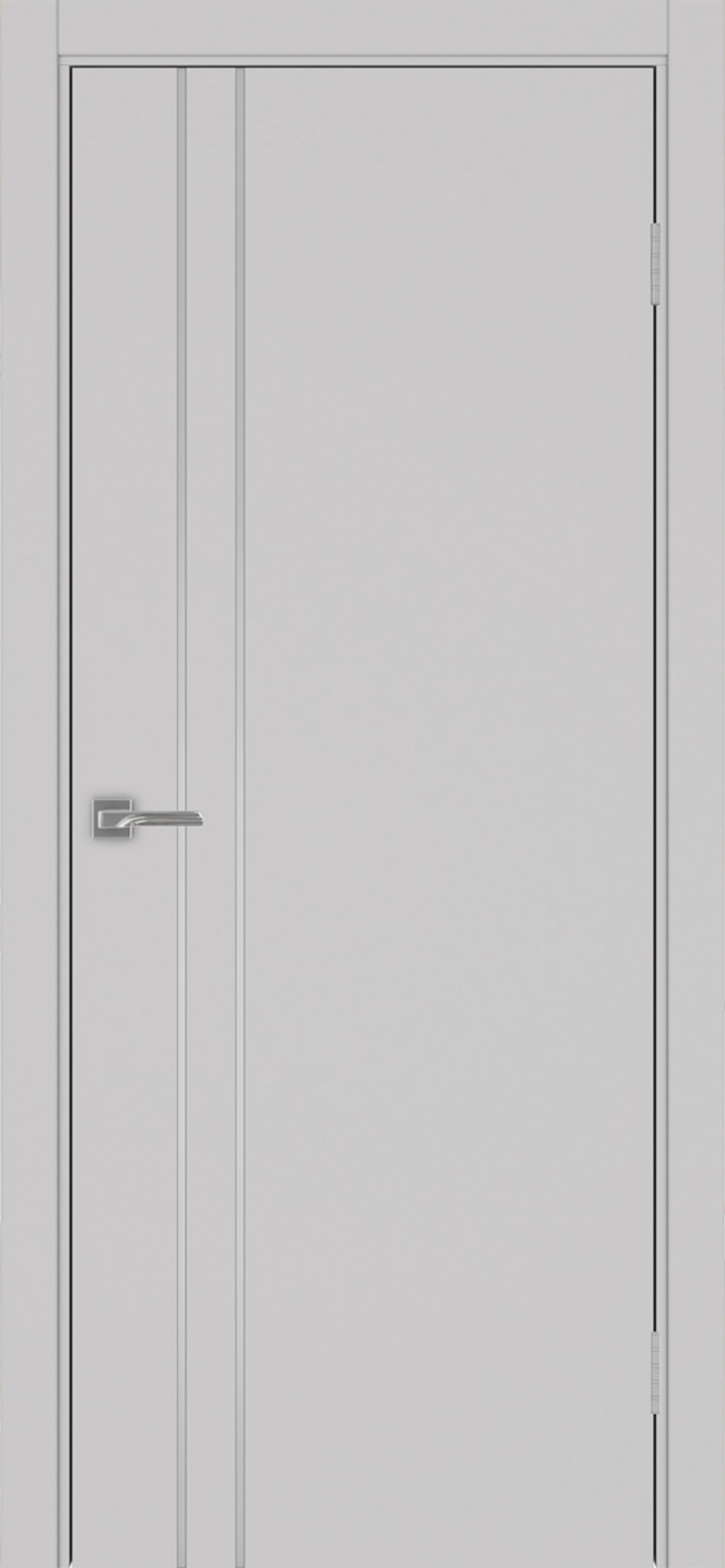 Межкомнатная дверь Optima Porte НЕАПОЛЬ 205 Молдинг SC (матовое серебро), Чёрная кромка