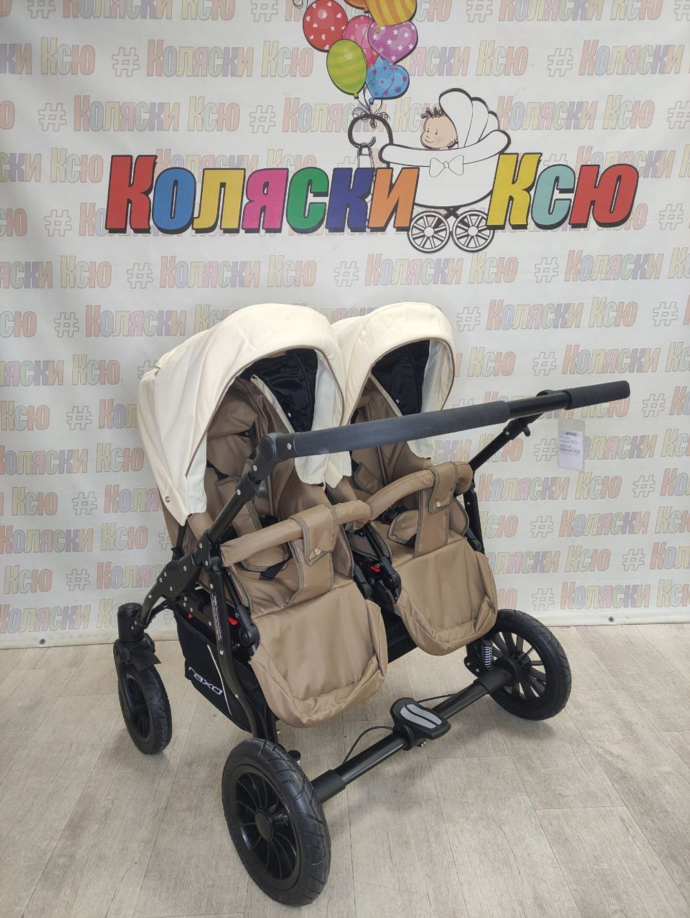 Коляска модульная для двойни Riko Basic Saxo 03 бежевый-коричневый