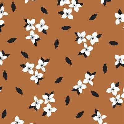 Белые цветы на терракотовом фоне