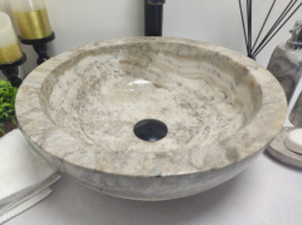 Раковина из оникса Bowl Grey Dott BO-60268 40*40*15
