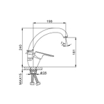 Смеситель для кухни 40к F41703-B FRAP б/отв. боковая п/гайку