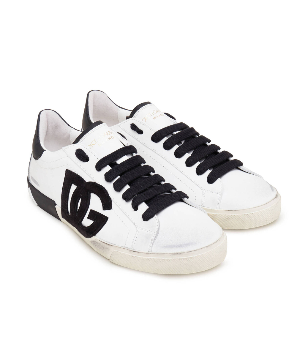 Кожаные кроссовки Dolce & Gabbana - белый(CS2203 AO277)