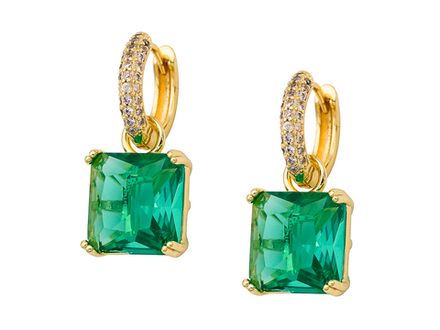 Серьги-Кольца "Emerald" 26,5мм, с подвесом