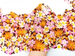 Эластичное кружево, цветочный мультиколор, 19,5 см, (Арт: EK-2765), м