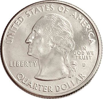 25 центов (1/4 доллара, квотер) 2007 США «Штат Вашингтон» (D)