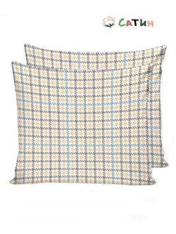 Постельное белье Milky Garden "Сrow foot (сатин)" 2-спальный  Наволочка 70х70 см 2 шт  Простынь  240х215 см  Пододеяльник 175х215 см